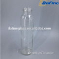 350ml Hot sale clear empty round shaped glass jars with metal lid for juice bottle